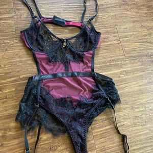 Deep purple and black teddie